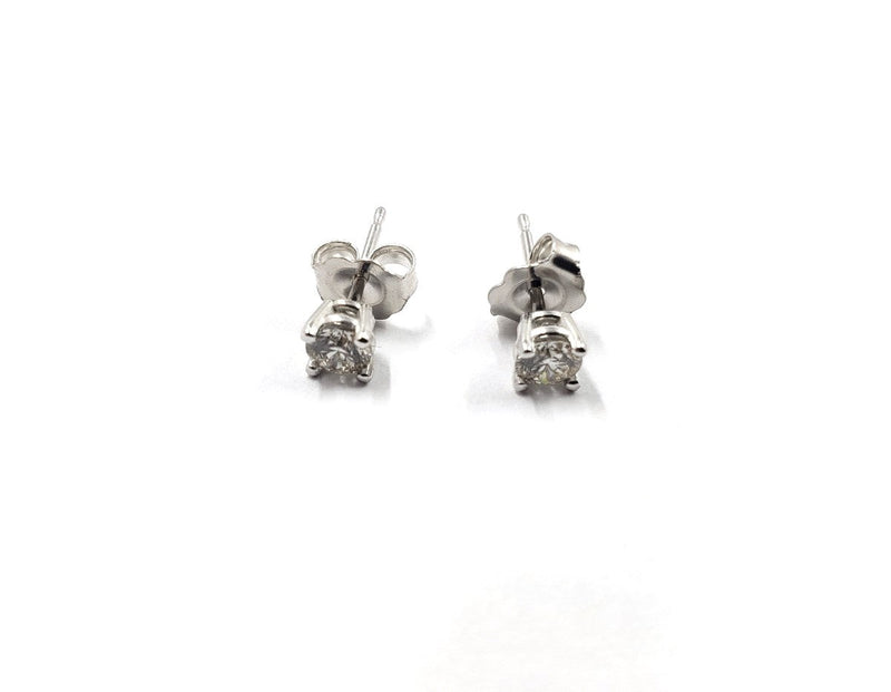 Diamond Earrings 2 Diamonds .40 Carat T.W. 14K White Gold 2g