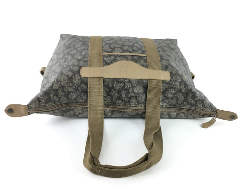 YVES SAINT LAURENT DUFFLE YSL PRINTED GRAY PVC PLASTIC WEEKEND/TRAVEL