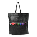 BALENCIAGA AGNEAU I LOVE TECHNO SUPERMARKET SHOPPER BLACK