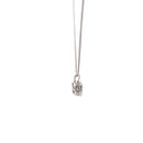 DIAMOND NECKLACE 4.68G 573-W/G, 1-PRINCESS CUT DIAMOND 0.20CTW, 22-ROUND BRILLIA