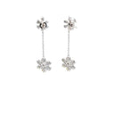 White Gold Diamond Drop Earrings 25 Diamonds .25 Carat T.W. 10K White Gold 3.29g