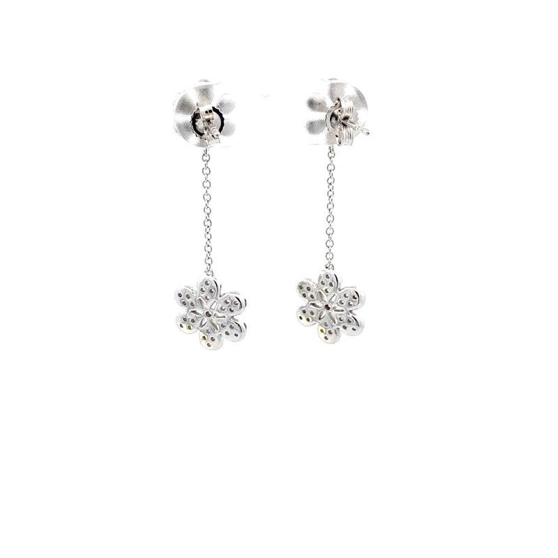 White Gold Diamond Drop Earrings 25 Diamonds .25 Carat T.W. 10K White Gold 3.29g