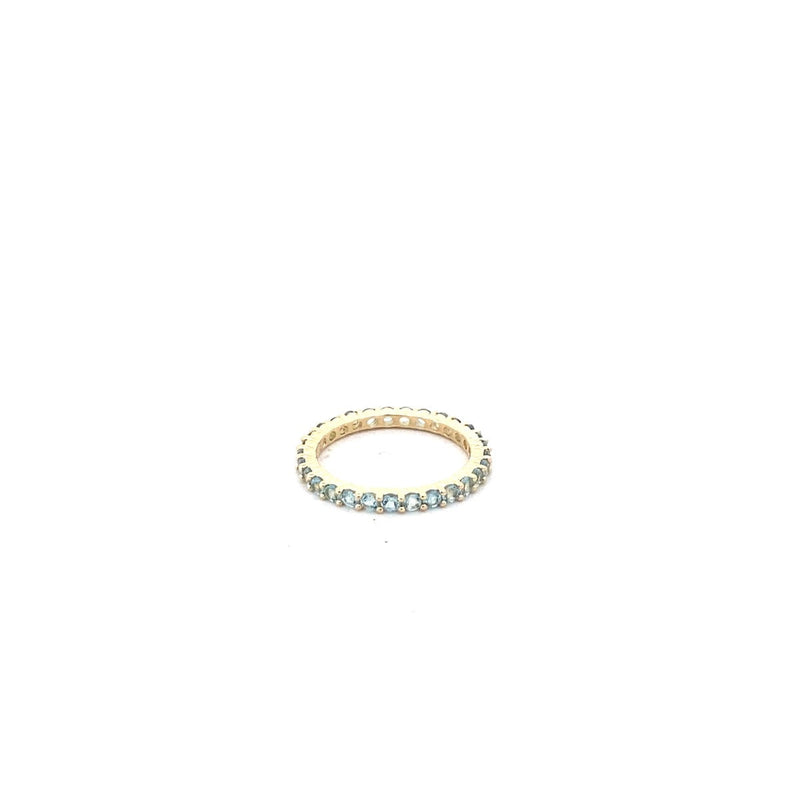 Blue Topaz Eternity Ring 14K Yellow Gold 1.7g