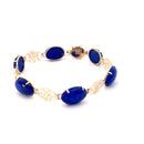 Lapis Gold-Stone Bracelet 14K Yellow Gold 9.06g