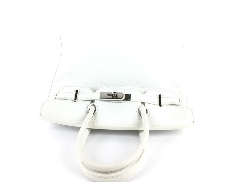 HERMÈS CLEMENCE BIRKIN 30 HANDBAG WHITE PHW