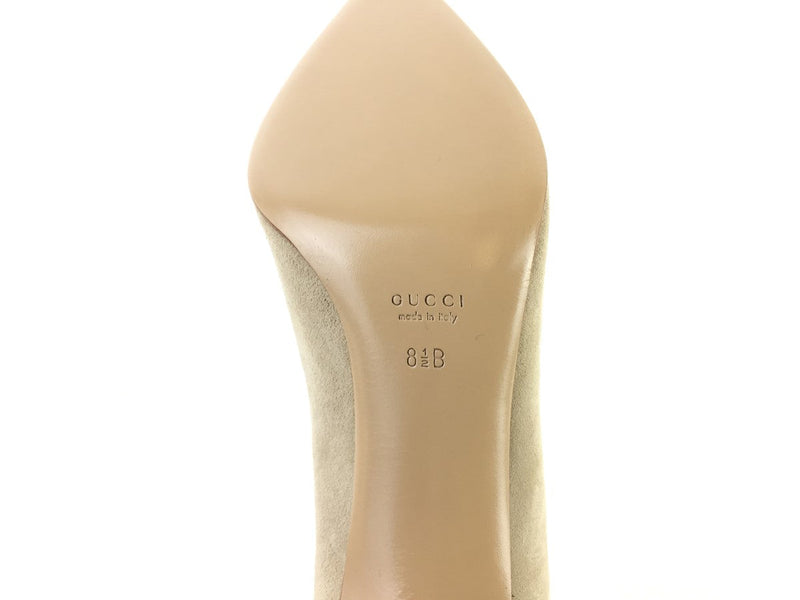 GUCCI BEIGE /SUEDE PUMPS WITH BAMBOO HEELS