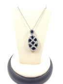 Synthetic Sapphire Diamond & Stone Necklace 100 Diamonds 1.00 Carat T.W.