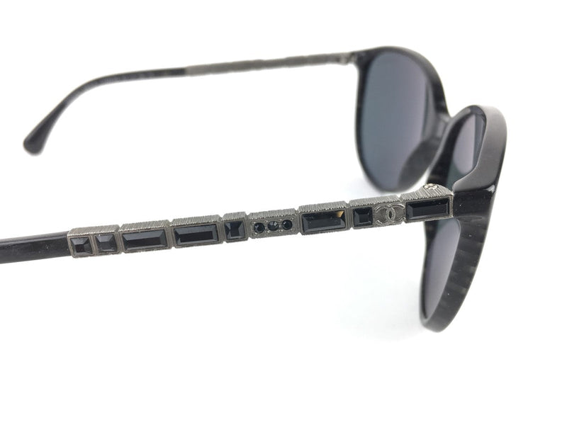 CHANEL BLACK BIJOU GLITTER SUNGLASSES 5306-B 1443/S4