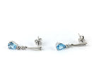 Synthetic Blue Topaz Gold-Stone Earrings 10K White Gold 1.87g