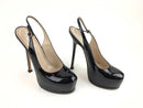 YVES SAINT LAURENT TRIBTOO PLATFORM SLINGBACK PATENT PUMPS SZ 40