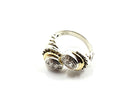 Silver 14kt Diamond Ring 10 Diamonds .10 Carat T.W. 925 Silver 6.42g
