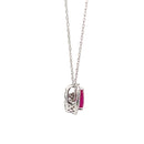 DIAMOND & RUBY NECKLACE 1.24G 14K-W/G, 1-PEAR CUT RUBY 0.40CTW, 21-ROUND BRILLIA