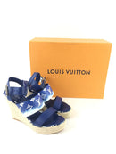 LOUIS VUITTON STARBOARD WEDGE SANDALS SIZE 40 (US 10)