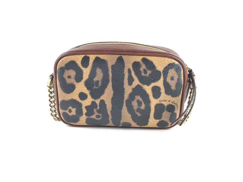 DOLCE & GABBANA SMALL CROSSBODY BAG IN LEOPARD-PRINT CRESPO