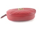 GUCCI CALFSKIN MATELASSE GG MARMONT BELT BAG RED