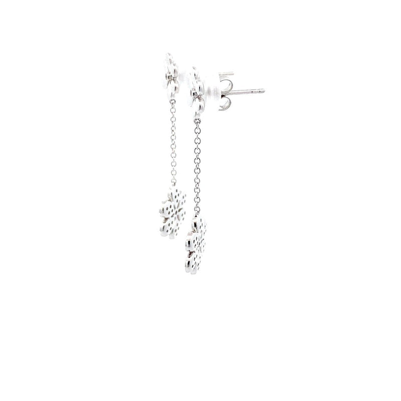 White Gold Diamond Drop Earrings 25 Diamonds .25 Carat T.W. 10K White Gold 3.29g