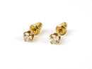 Gold-Diamond Earrings 2 Diamonds .50 Carat T.W. 14K Yellow Gold 0.92g