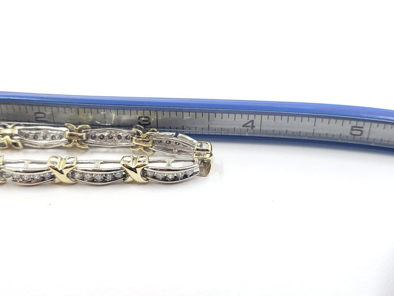 Diamond Bracelet 60 Diamonds 2.40 Carat T.W. 10K Yellow Gold 14.9g