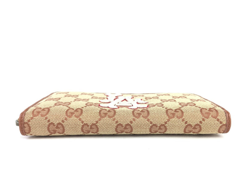 GUCCI GG CANVAS X LA ANGELS MLB ZIPPY WALLET RED/BEIGE