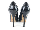 CHRISTIAN DIOR BLACK PATENT LEATHER BOW LOAFER PUMPS