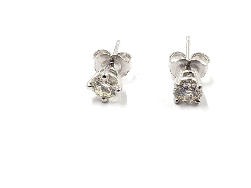 Diamond Earrings 2 Diamonds .62 Carat T.W. 14K White Gold 0.77g