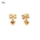 GOLD HEART DANGLE EARRINGS 1.71G 14K-Y/G