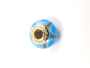 Pandora Gold Light BLue Mystic Murano Charm 14K Yellow Gold 3.58g