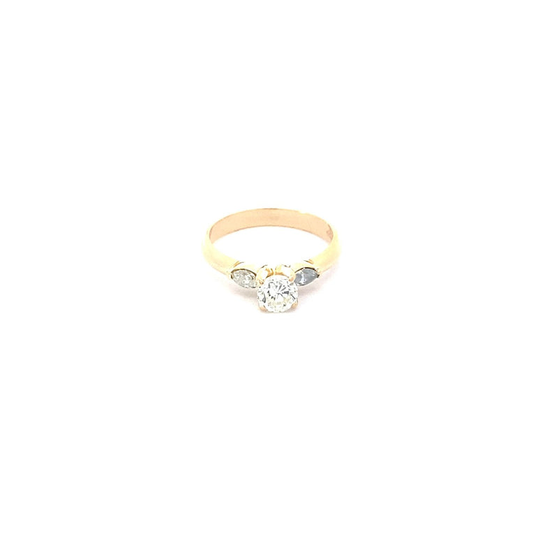 Lady's Diamond Solitaire Ring 3 Diamonds .80 Carat T.W. 18K Yellow Gold 3.1g