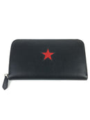 GIVENCHY CALFSKIN STAR PANDORA ZIP AROUND WALLET BLACK