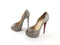 CHRISTIAN LOUBOUTIN LADY PEEP 150 GLITTER MINI PUMPS SIZE 36 (US 6)