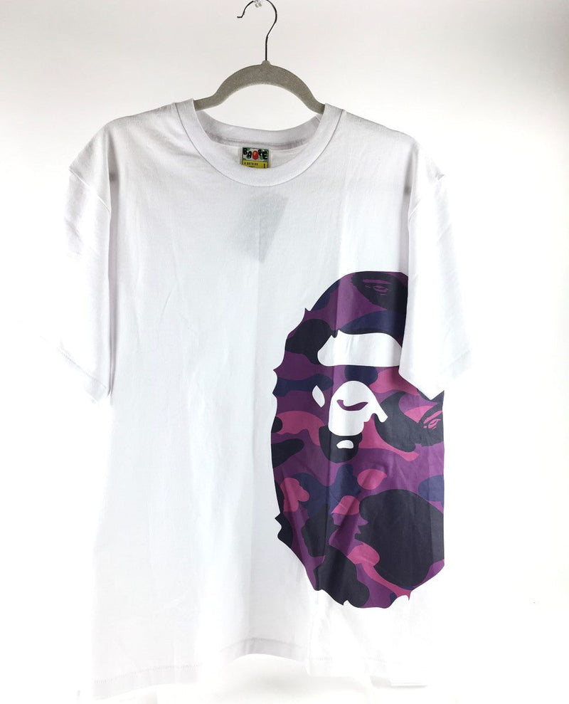 A BATHING APE COLOR BIG APE HEAD TEE WHITE/PURPLE