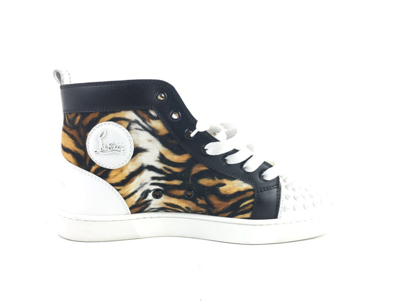 CHRISTIAN LOUBOUTIN LOU SPIKES TIGER PRINT HIGH TOPSNEAKERS SIZE 12