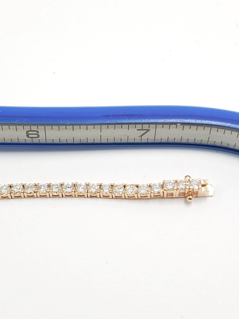 Tennis Diamond Bracelet 60 Diamonds 6.00 Carat T.W. 14K Rose Gold 8.4g
