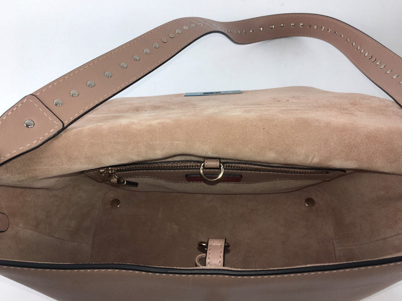 VALENTINO BORSA LEATHER TOP HANDLE BAG, MAUVE- LIGHT, LEATHER, SATCHEL, MEASUREM