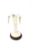 Pearl Diamond Earrings 32 Diamonds .64 Carat T.W. 14K White Gold