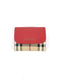 BURBERRY LUNA HOUSE CHECK & DERBY WALLET RED