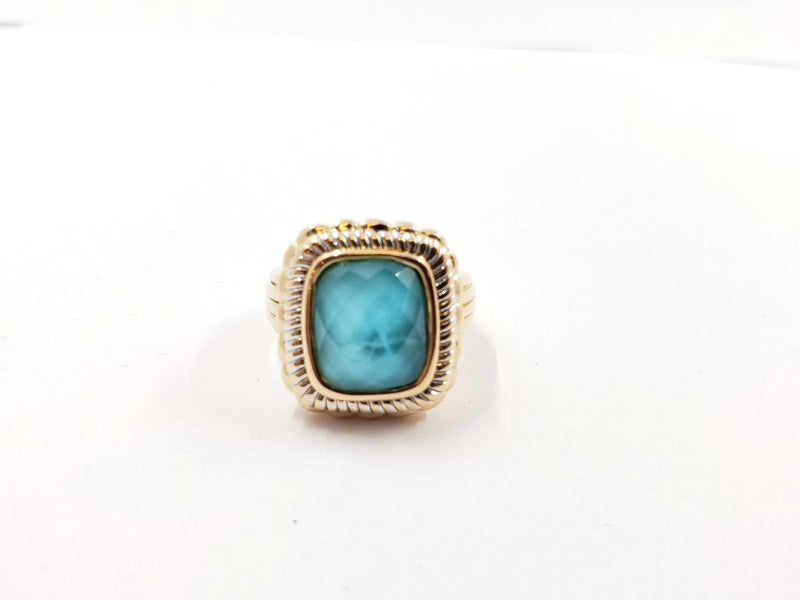 Fluorite Ring 14K Yellow Gold 4.79g