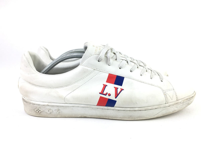 LOUIS VUITTON CALFSKIN LUXEMBOURG SNEAKERS WHITE WHITE SIZE 8.5