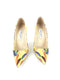 JIMMY CHOO WHITE ANOUK FEATHER PRINT PUMPS