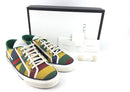 GUCCI MEN'S STRIPPED CANVAS TRAINERS, SIZE 8