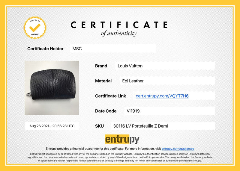 LOUIS VUITTON BLACK EPI DEMI LUNE COIN PURSE EPI Z PORTEFEUILLE