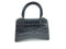 BALENCIAGA XS HOURGLASS CROC-EMBOSSED LEATHER TOP HANDLE BAG