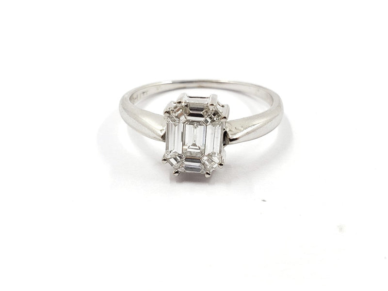 Elusion Ring 9 Diamonds .54 Carat T.W. 14K White Gold 2.3g