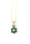 DIAMOND & EMERALD NECKLACE, 2.96G 572-Y/G, 4-ROUND BRILLIANT CUT DIAMOND 0.08CTW