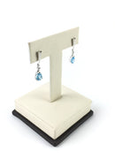 Synthetic Blue Topaz Gold-Stone Earrings 10K White Gold 1.87g