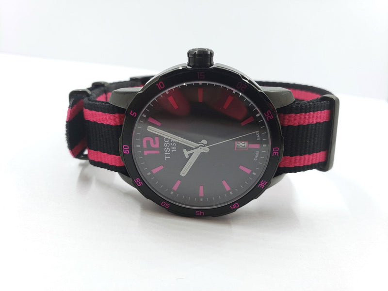 TISSOT Lady's Wristwatch QUICKSTER BLACK/PINK UNISEX WATCH