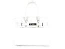 HERMÈS CLEMENCE BIRKIN 30 HANDBAG WHITE PHW