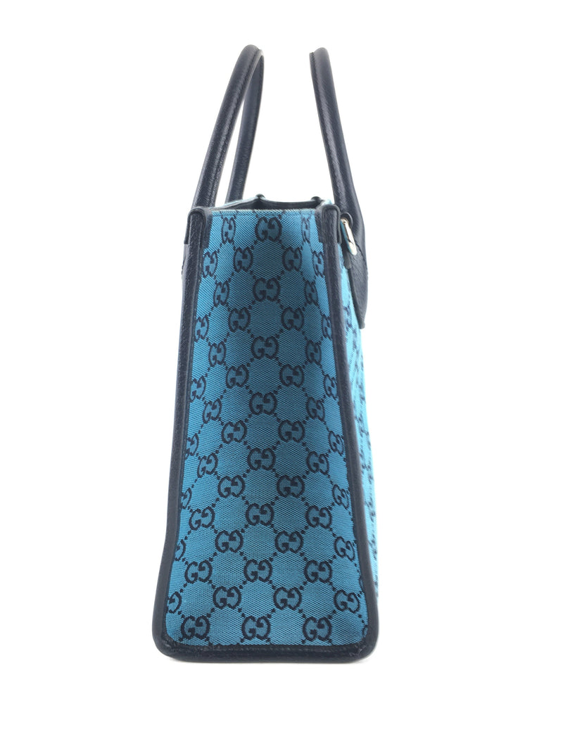 GUCCI 659983 GG BLUE CANVAS TOTE (RZX)