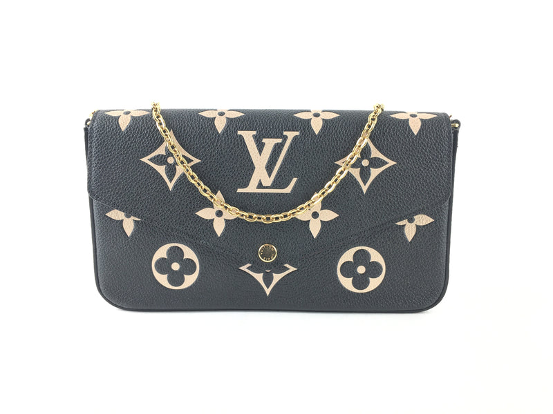 LOUIS VUITTON FELICIE POCHETTE BICOLOR MONOGRAM EMPREINTE GIANT (IRZ)