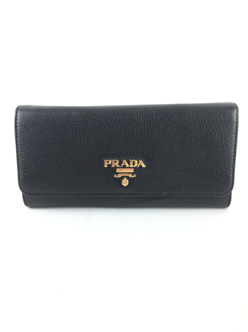 PRADA VITELLO LARGE GRAIN FLAP WALLET (LZX)